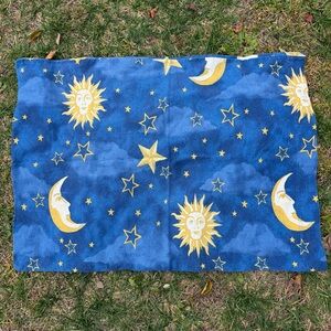 VTG Celestial Sun Moon Stars Std Cotton Pillowcase Whimsigoth Cosmos Hanes Flaws